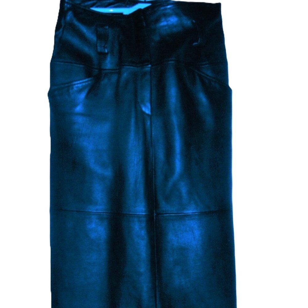 Maxi Lamb NAPA Leather Straight Skirt Sz 4  BLACK  "SPITALNICK"